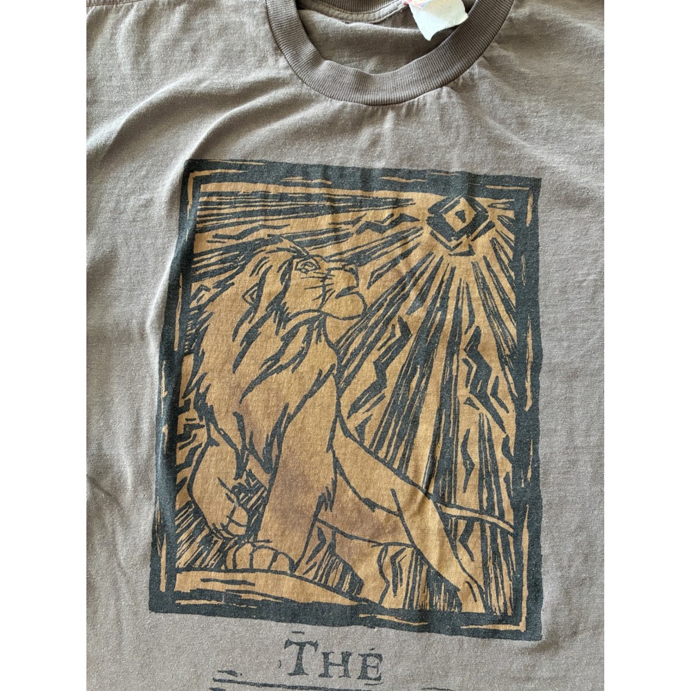 Vintage Disney The Lion King T-Shirt Jem Sportswear Simba Graphic Brown XL
